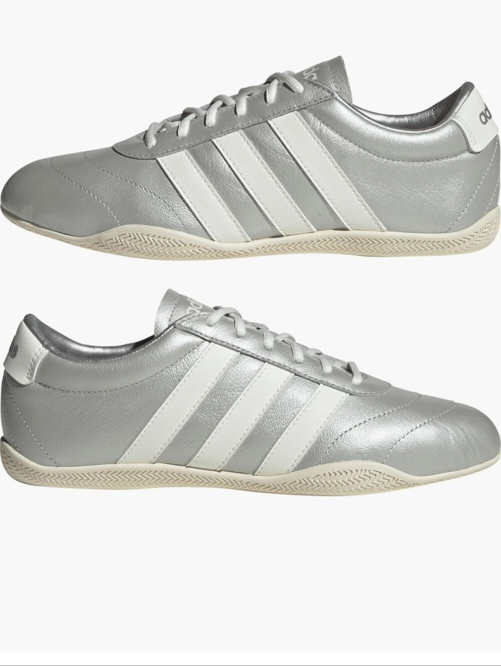 Silver metallic adidas Women's Grand Court Lo sneakers